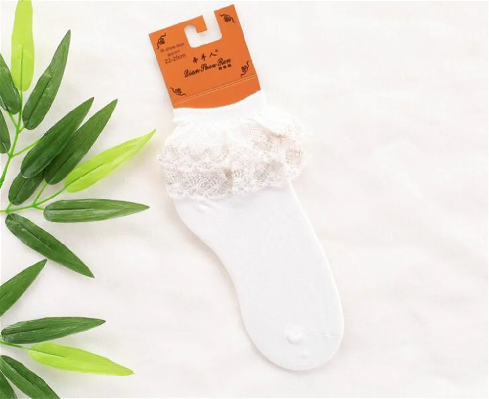 Японские кружевные женские короткие носки в стиле Лолиты B435 - Цвет: white