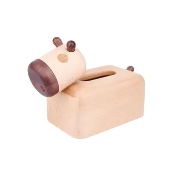 

Wooden Tissue Boxes Paper Holder Napkin Dispenser Tissue Paper Storage Containers Cartoon Toothpick Box Table Decoration