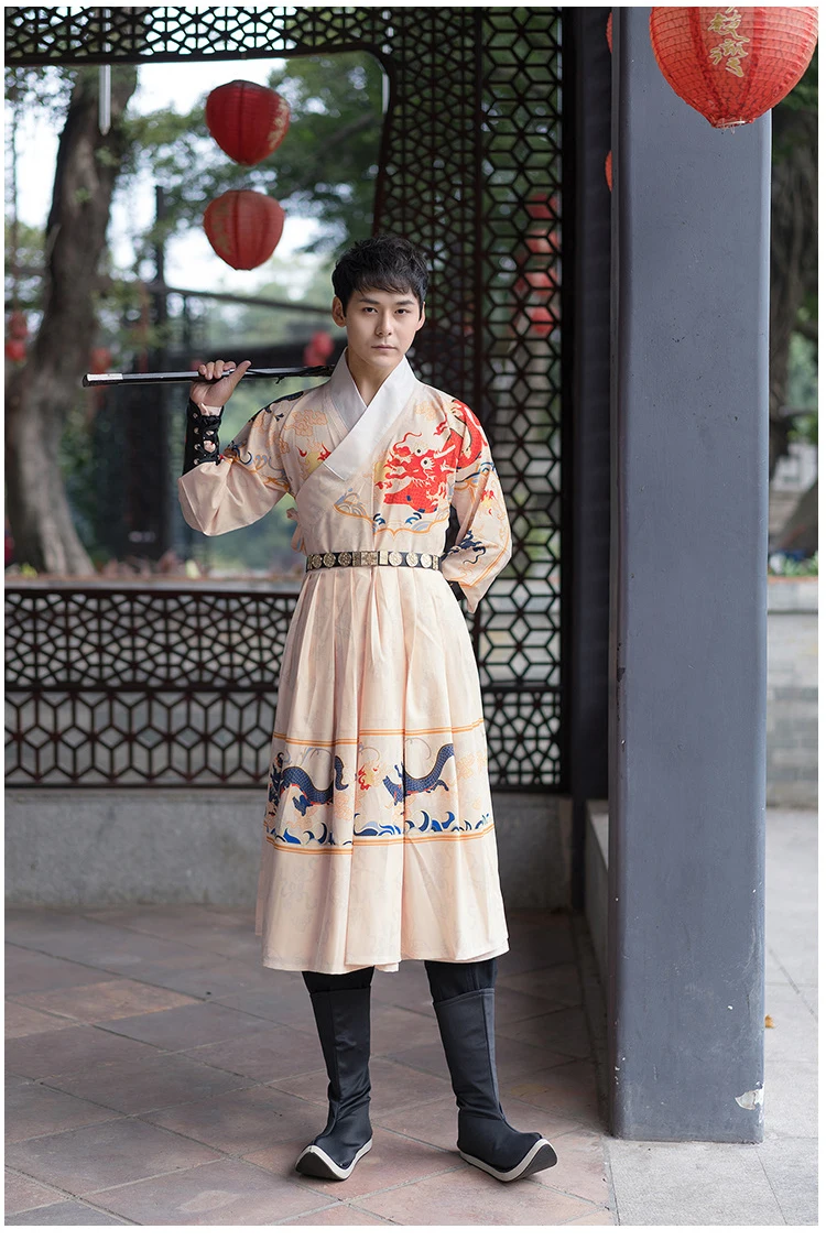 Для мужчин Hanfu взрослых традиционная китайская одежда народный танец древний костюм сценическое представление династии Тан мин Jinyiwei DNV12447