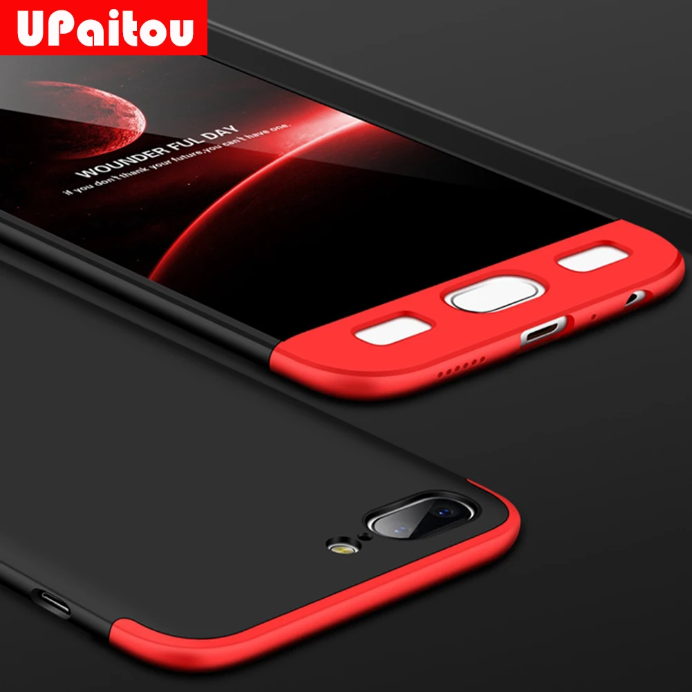 360 Degree Full Cover Red Cases For Oneplus 7 Pro 6 6T 5 5T A5000 Case 3 in 1 Hard PC Coque One plus Shell |