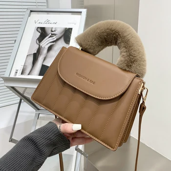 

Crocodile pattern Plush Tote bag 2020 Fashion New Quality PU Leather Women's Designer Handbag Vintage Shoulder Messenger Bag