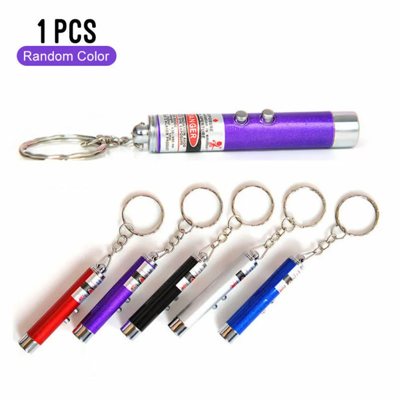 1pcs Color radom 1 шт., забавный светодиодный лазерный светильник для питомца, 5 мВт, лазерный светильник в красный горошек, лазерный прицел 650 нм, лазерная указка, Интерактивная игрушка с кошкой - Цвет: 1pcs Color radom