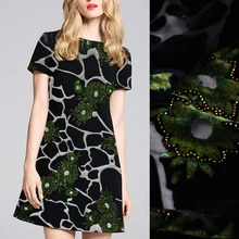 114 см ширина 8 мм выгоревшая черная темно-зеленая шелковая вискозная бархатная ткань для осенне-зимнего платья пальто куртка B172