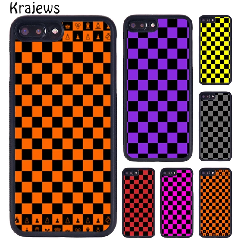 Krajews Checkerboard Plaid Checkered Phone Case For iPhone X XR XS 11 12 13 Pro MAX 5 6 6S 7 8 Plus Samsung Galaxy S8 S9 S10 | Мобильные