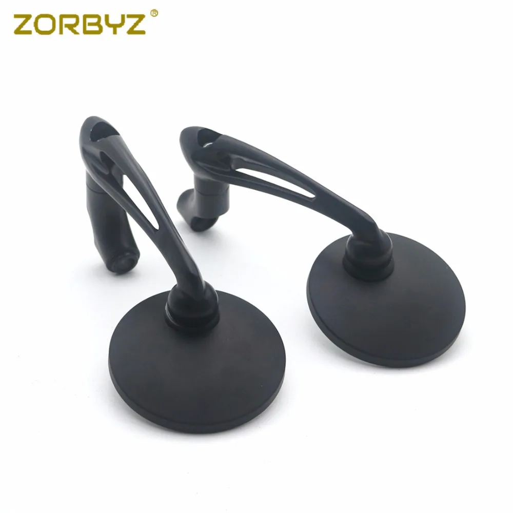 ZORBYZ черные/хром l-бар круглые боковые зеркала заднего вида для Honda Kawasaki Suzuki Cruiser уличный велосипед