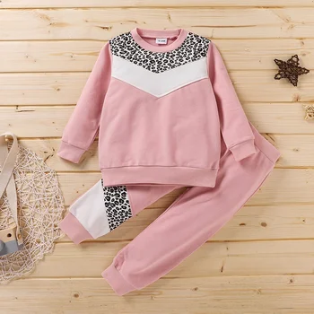 

PatPat New Arrival Autumn and Winter 2-piece Baby Toddler Leopard Splice Pullover and Pants Set Patchwork Children Clothing Sets