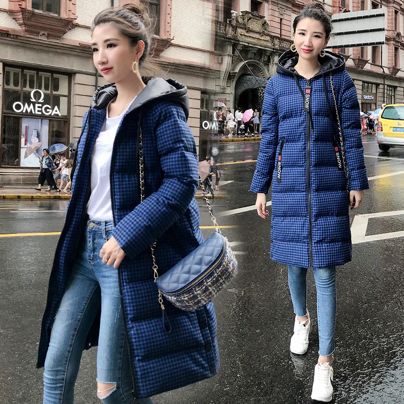 

Cotton-padded Clothes/Cotton Coat 2019 Autumn Trend Simple Cool Hooded Pattern Elegant Casual Long Sleeve Mid-length