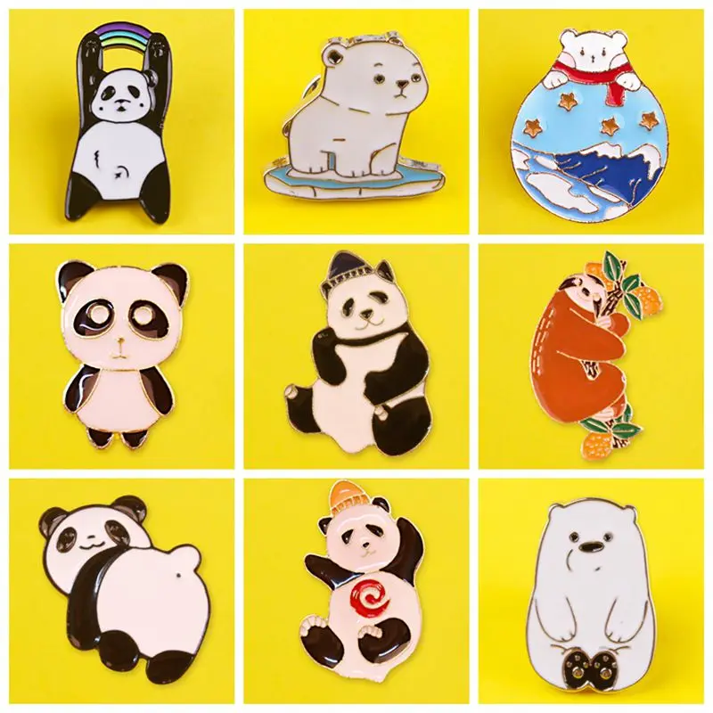 

Prajna Badges On Clothes Bear Brooch Cute Pin Metal Badges Pins For Backpack Jeans Lapel Denim Pins For Kids Animal Brooch Decor