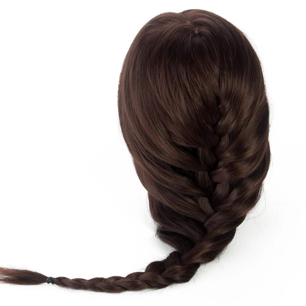 Long Hair Braiding 26" Hairdressing+ Table Clamp Famale Wig Head Cosmetology Training Head Mannequin 70% Animal Hair Doll Head