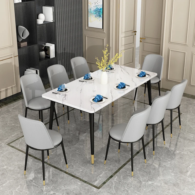 

Diners use small household modern simple dining tables and chairs to combine rectangular light luxury restaurants to eat tables
