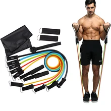 

11-Pieces Multi-Function Sports Yoga Rally Rope Exercise Fitness Band Stretch Training Home Heavy Duty Workout Pull Ropes