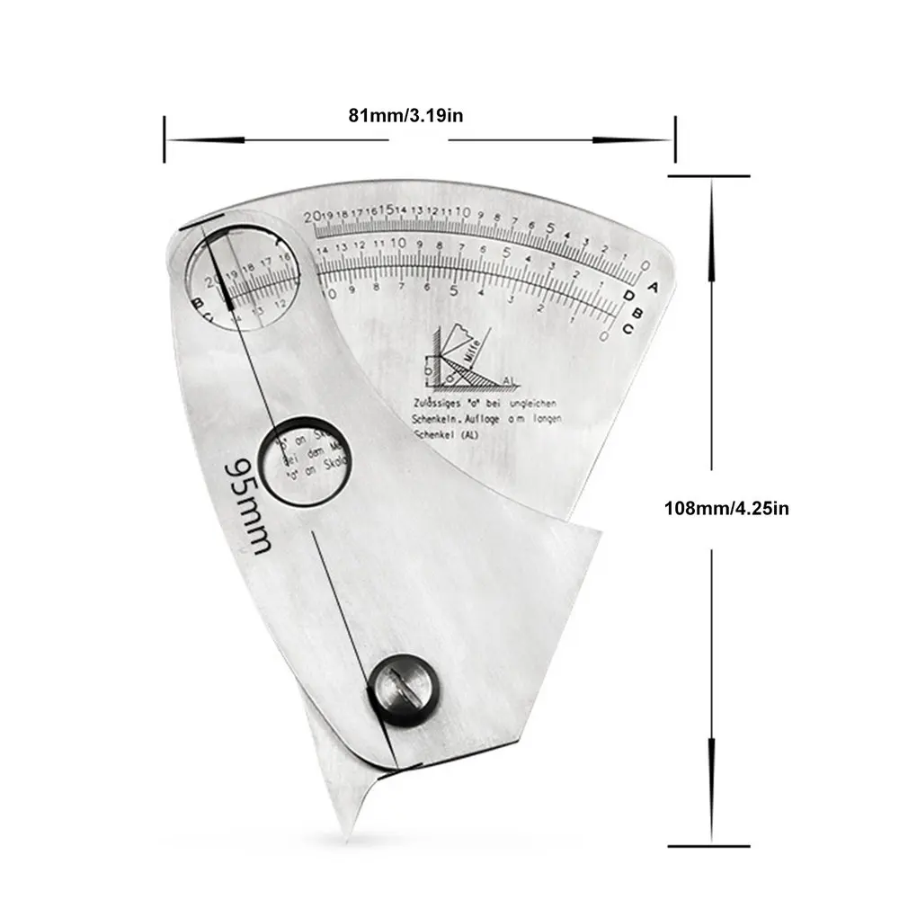 Welding Inspection Gauge Ruler Stainless Steel Inspection Precision Scale Gauge angle height width welding inspection gage