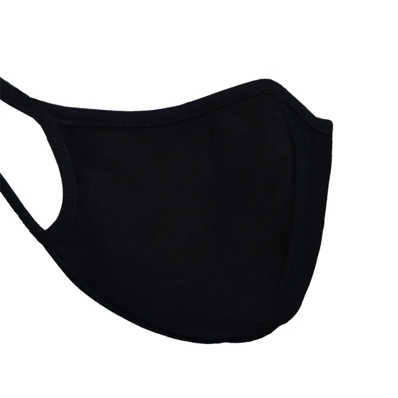 1 шт. маска для рта черная хлопковая защиты лица от пыли и носа многоразовые