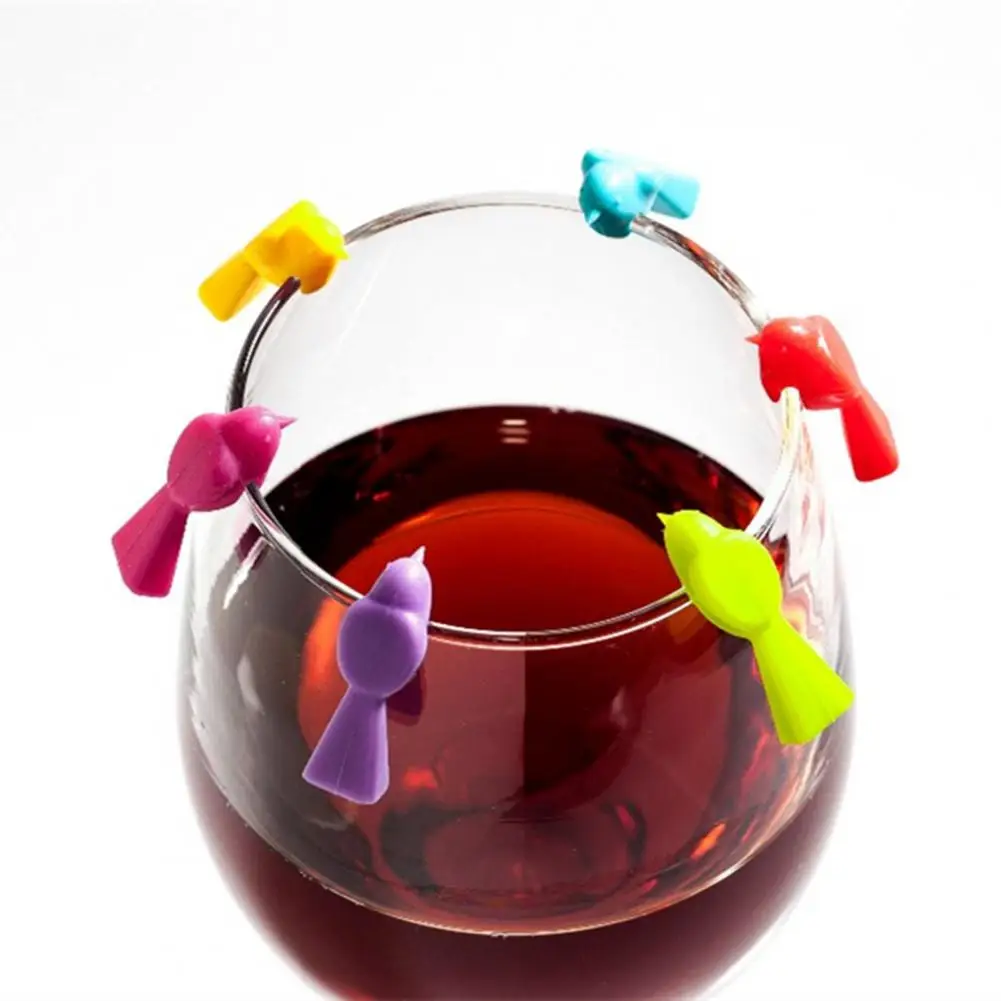 Wine Marker Silicone Wine Glass Sign Portable Anti-wear Unique Colorful Compact Glass Marker