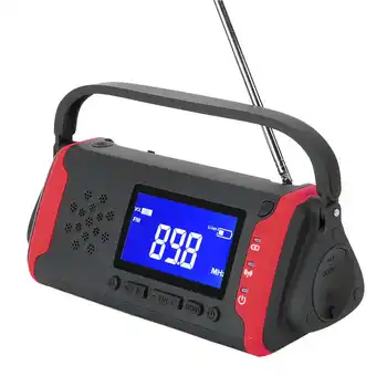 

Portable FM Raido Player Solar Hand Crank FM WB Radio Outdoor Emergency Dynamo Weather Charger Flashlight New