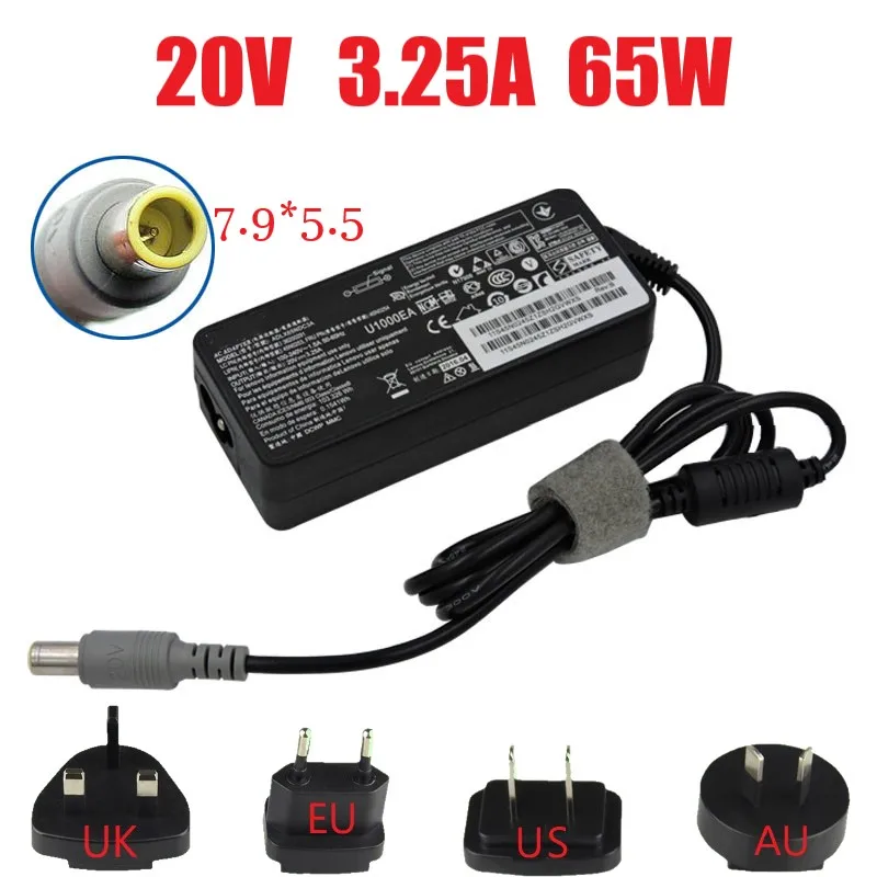 65W 20V 3.25A Мощность адаптер переменного тока питания для ноутбука зарядное устройство для IBM lenovo ThinkPad X200 X300 R400 R500 T410 T410S T510 SL510 L410 L420