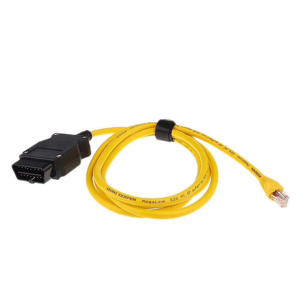 OBD-II 16pin Plug Adapter With Extension Cable + 5 Pieces CD, Ethernet To OBD For BMW