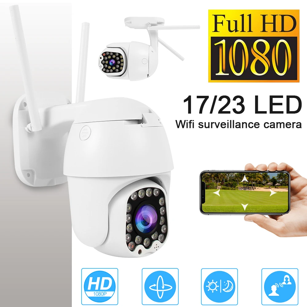 

1080P PTZ IP Camera Wifi Outdoor Speed Dome Wireless Wifi Security Camera Pan Tilt 4X Digital Zoom 2MP Network CCTV Surveillance