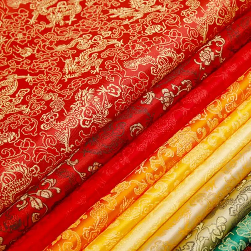 500 см* 90 см парча дракон атласная упаковка для поделок прижигание для одежды из ткани костюм Hanfu ткань Парча Платье DIY материал