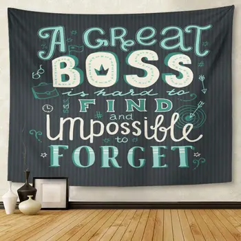 

Arrow Lettering Great Boss is Hard to Find and Impossible Forget for Day Artistic Celebration Tapestry Wall Hanging for Living