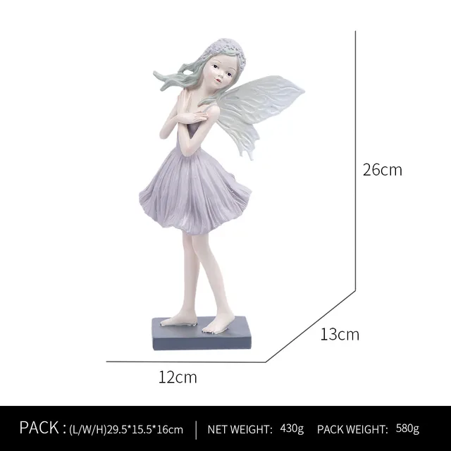 Ornaments For Home Cute Girl Rabbit Elephant Horse Statues Sculptures Figurines For Interior Room Decor Living Room Decoration Flower Fairy C