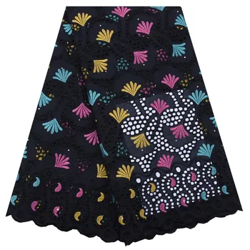 

Swiss Voile Lace In Switzerland 2019 African Lace Fabric Black Nigerian Lace Fabric For Wedding Cotton Cloth Embroidery A1764