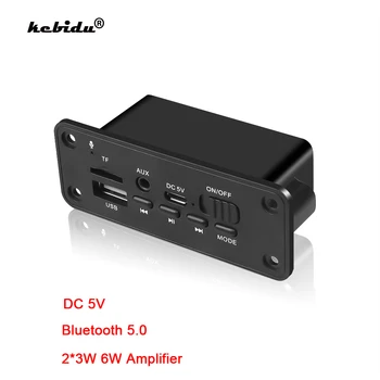 

kebidu DC 5V Bluetooth MP3 WMA Decoder Board Audio Module USB TF Radio Wireless FM Receiver MP3 Player 2 x 3W Amplifier For Car