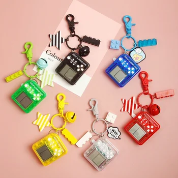 

Ins Creative Mini Tetris Game Machine Key Chain Bag Hanging Machine Car Keychain Female Backpack Decoration Accessories