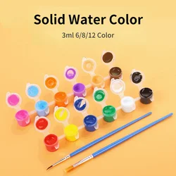 3ml 6/8/12 Color Acrylic Watercolor Paint Set Children Diy Ceramic Plaster Paint Gouache Paint School Art Supplies for Artist