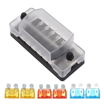 

Hot Car Fuse Holder Box 32V DC 6-way With Independent Negative Function for Vehicle Car Boat Marine Auto Electrical Line Protect