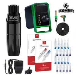 DragonHawk Mast Tattoo Pen Machine Kit Motor Pen Permanent Makeup Cartridge Needles For Tattoo At Home LCD Power Accesories