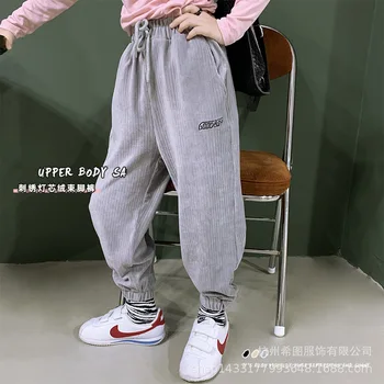 

2020 autumn new girls' pants casual western style corduroy all-match loose pants