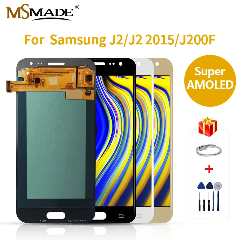 Супер AMOLED ЖК-дисплей для Samsung Galaxy J2 J200F J2 J200M J200H ЖК-дисплей сенсорный экран дигитайзер сборка Замена