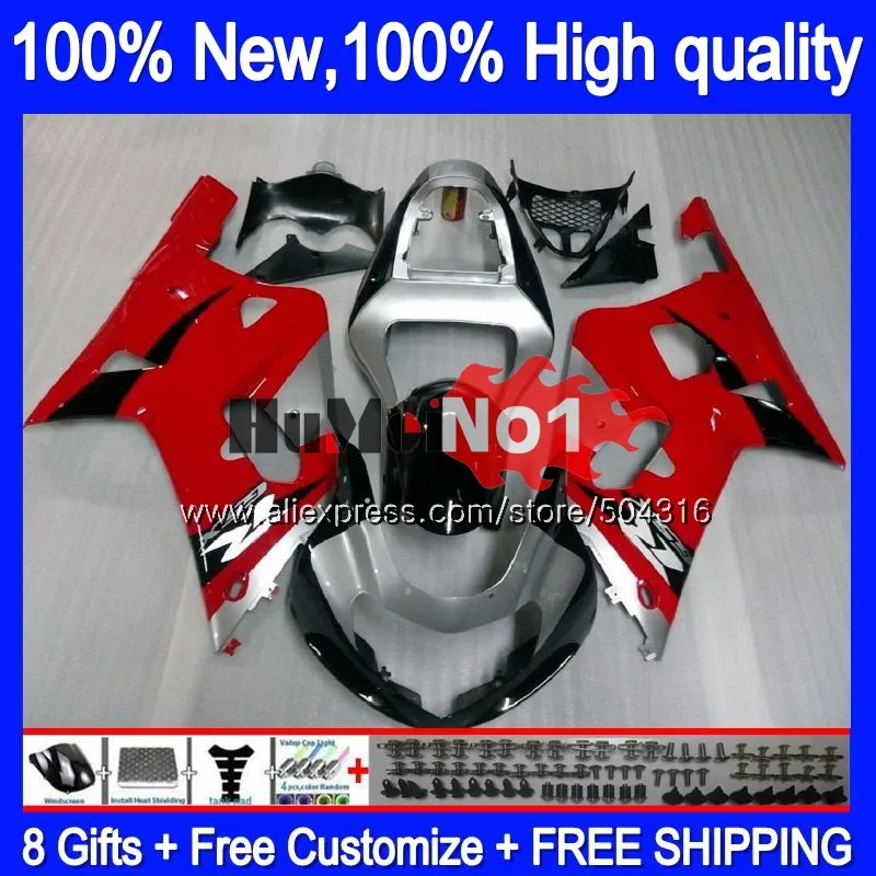 Корпус для SUZUKI GSX-R600 GSXR 600 K1 GSXR600 14MC. 12 GSXR 750 01 GSXR-600 GSXR750 2001 2002 2003 01 02 03 фабрики "Красный обтекатели - Цвет: No. 1
