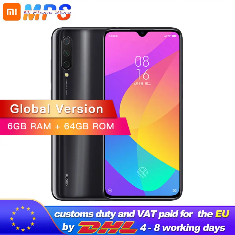 Глобальная версия Xiaomi Mi 9 Lite 64GB 6GB мобильный телефон Snapdragon 710 48MP Тройная камера 32MP