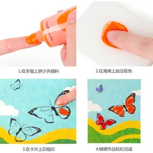 TOPBRIGHT Детский стиральный пигмент, Детский костюм с граффити, ручная роспись, 6 цветов, пальчиковая живопись