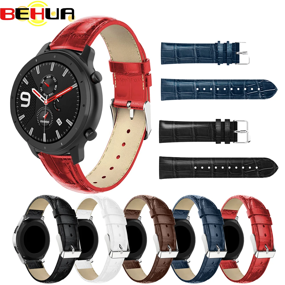 20 мм кожаный ремешок для наручных часов Xiaomi Huami Amazfit Bip Lite GTR 42 мм/GTS Смарт часы
