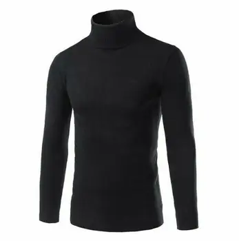 

New Men's Slim Knitting Tops Knitted Turtle Neck Pullover Sweater Jumper Casual