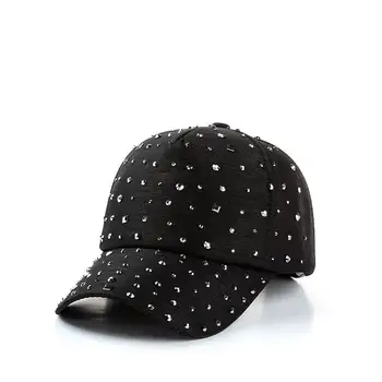 

Fashion Women'S Rhinestone Hats Sun Cap Swag Solid color Summer Baseball Caps Dad Girl Bones 2020 New Fashion Patchwork
