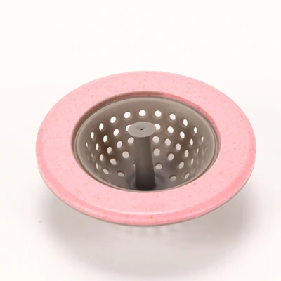 Кухонный фильтр силиконовый пшеничный соломенный фильтр для ванной комнаты душевой слив раковина Крышка для дренажа канализационный фильтр для волос 4 цвета на выбор - Цвет: Pink