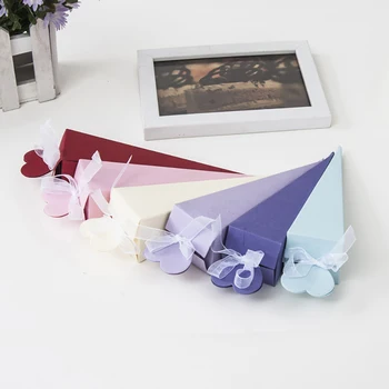 

Lychee Life 25pcs Ice Cream Cone Shaped Candy Box Colorful Candy Box DIY Festival Party Christmas Decoration Accessories