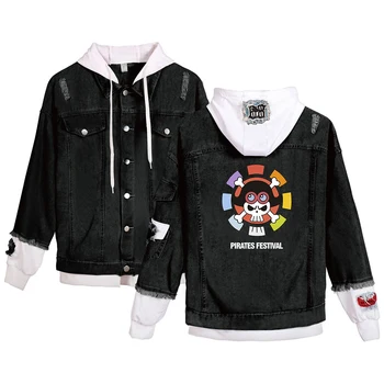 

Denim Jacket One Piece Fake Two Pieces Denim Jacket Men Women High Quality Hooded Jacket Jacket Boy/Girl Popular Fashion Jacket