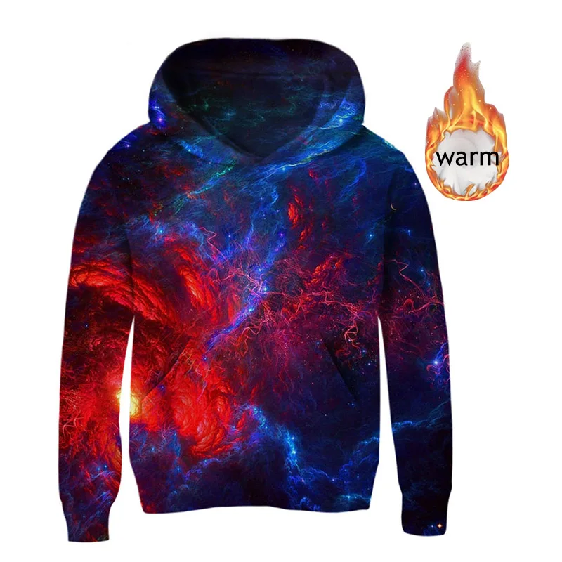 

Fashion 3D Hoodies Colorful Galaxy Design Boy/Girl Hooded Sweatshirts Children 2019 Autumn Warm Kids Pullovers Clothes