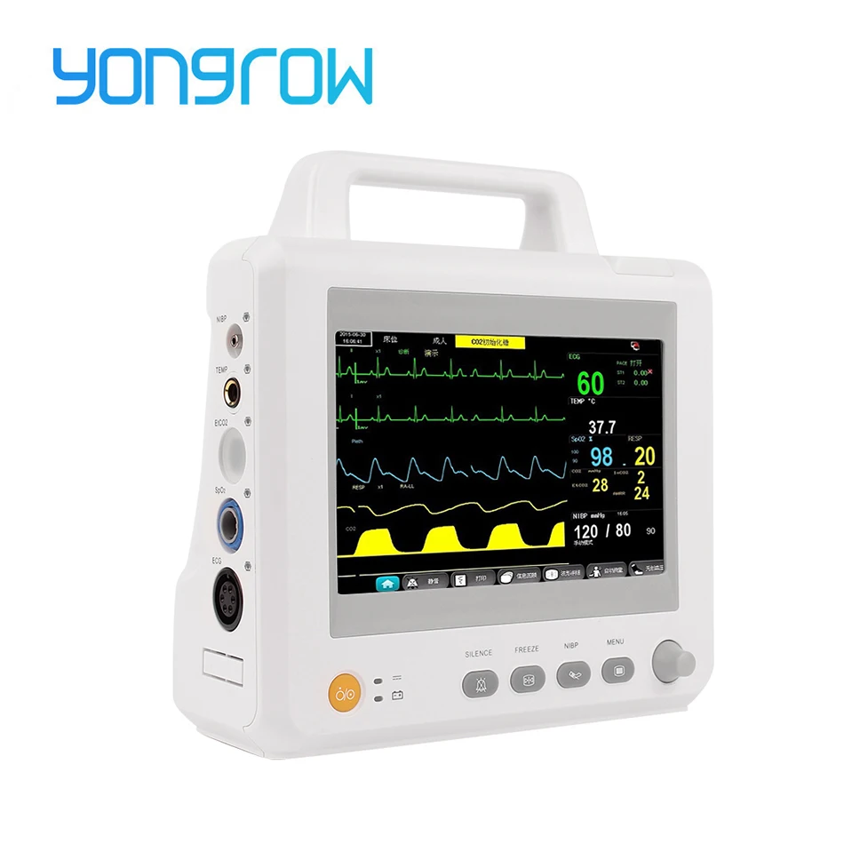 Yongrow Medical M7 multi-parameter patient monitor TFT 7 Inch Digital screen portable SPO2&ampNIBP&ampPR&ampTEMP&ampECG | Красота и