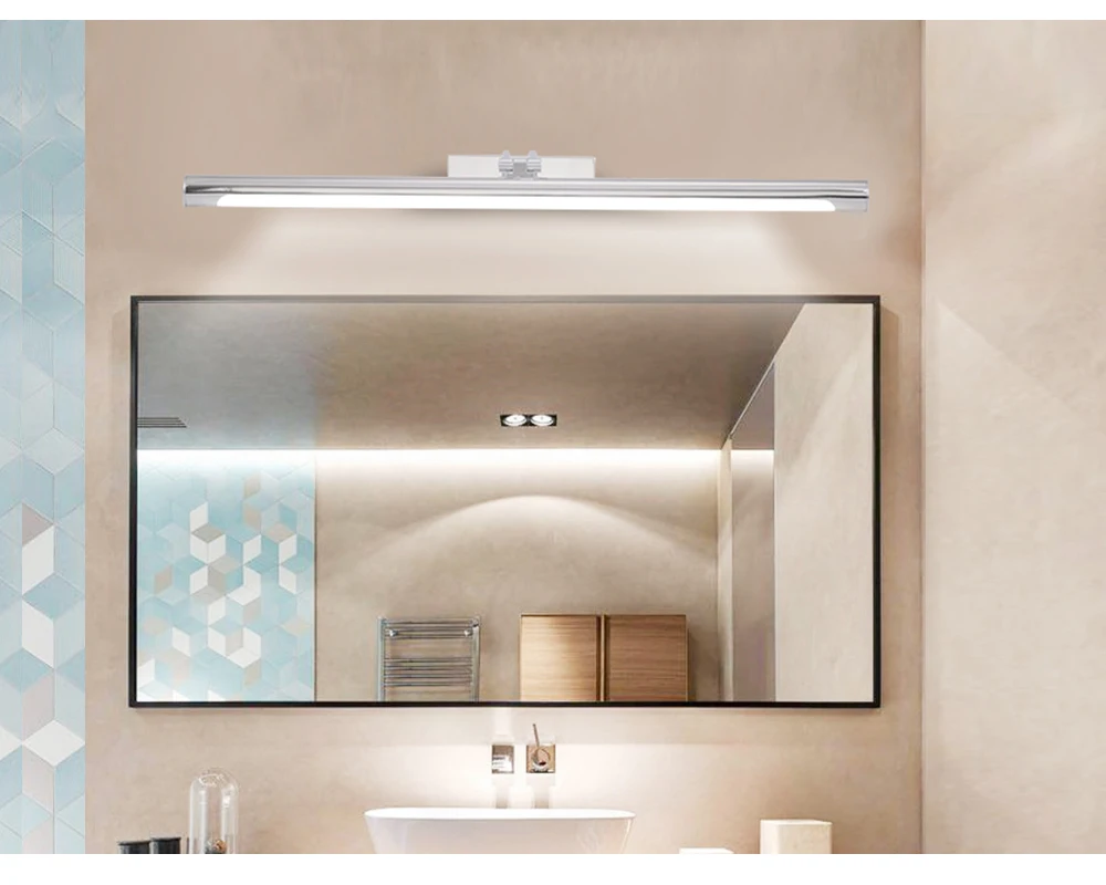 LUCKY светодиодный винтажный светодиодный светильник для ванной комнаты, ретро Настенный светильник 8 Вт 12 Вт переменного тока 220 В 110 В, серебряный корпус, водонепроницаемый бра, настенный светильник s, светильники