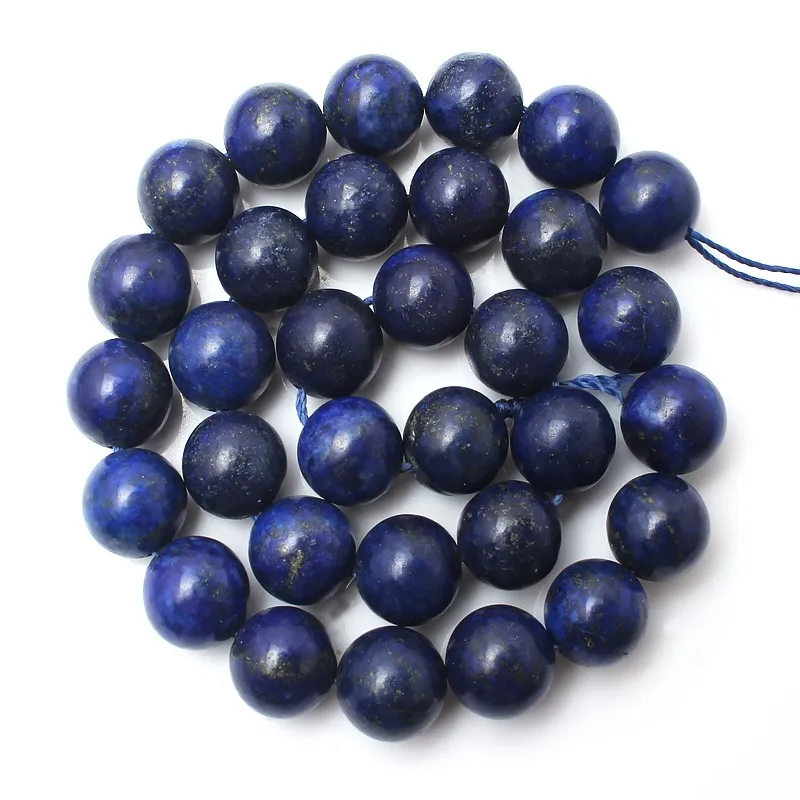 Lapis Lazuli Бусины из натурального камня, агат, тигровый глаз, нефрит, бирюзовый кварц, круглые свободные бусины для DIY изготовления браслета, ожерелье 4, 6, 8, 10, 12 мм, 15 дюймов - Цвет: Lapis Lazuli