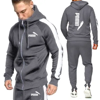 

2020 New Brand Men Tracksuits Outwear Hoodies Zipper Sports Suit Sets Male Sweatshirts Cardigan Men Set Clothing Pants Plus Size