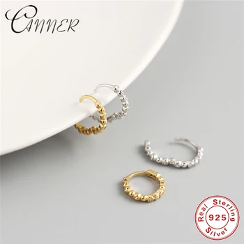 

CANNER Simple Mini Zircon Gold Earring 100% 925 Sterling Silver Small Circle Stud Earrings for Women Wedding Huggie Ear Jewelry