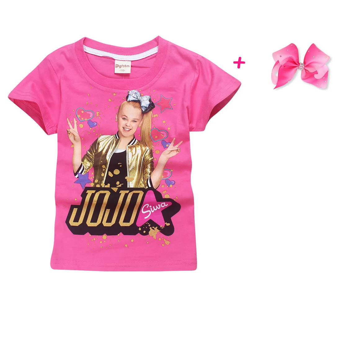 Новая детская летняя футболка одежда для мальчиков и девочек jojo siwa/одежда футболка с короткими рукавами Детская Хлопковая футболка с рисунком Топы Tees4-12Y