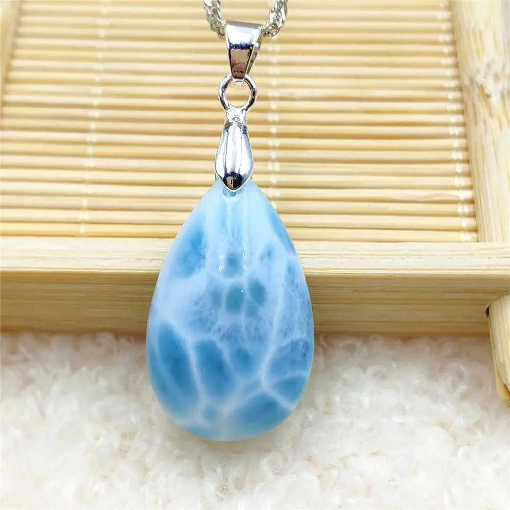Натуральная синяя подвеска Larimar от Dominia женское и мужское ожерелье с рисунком